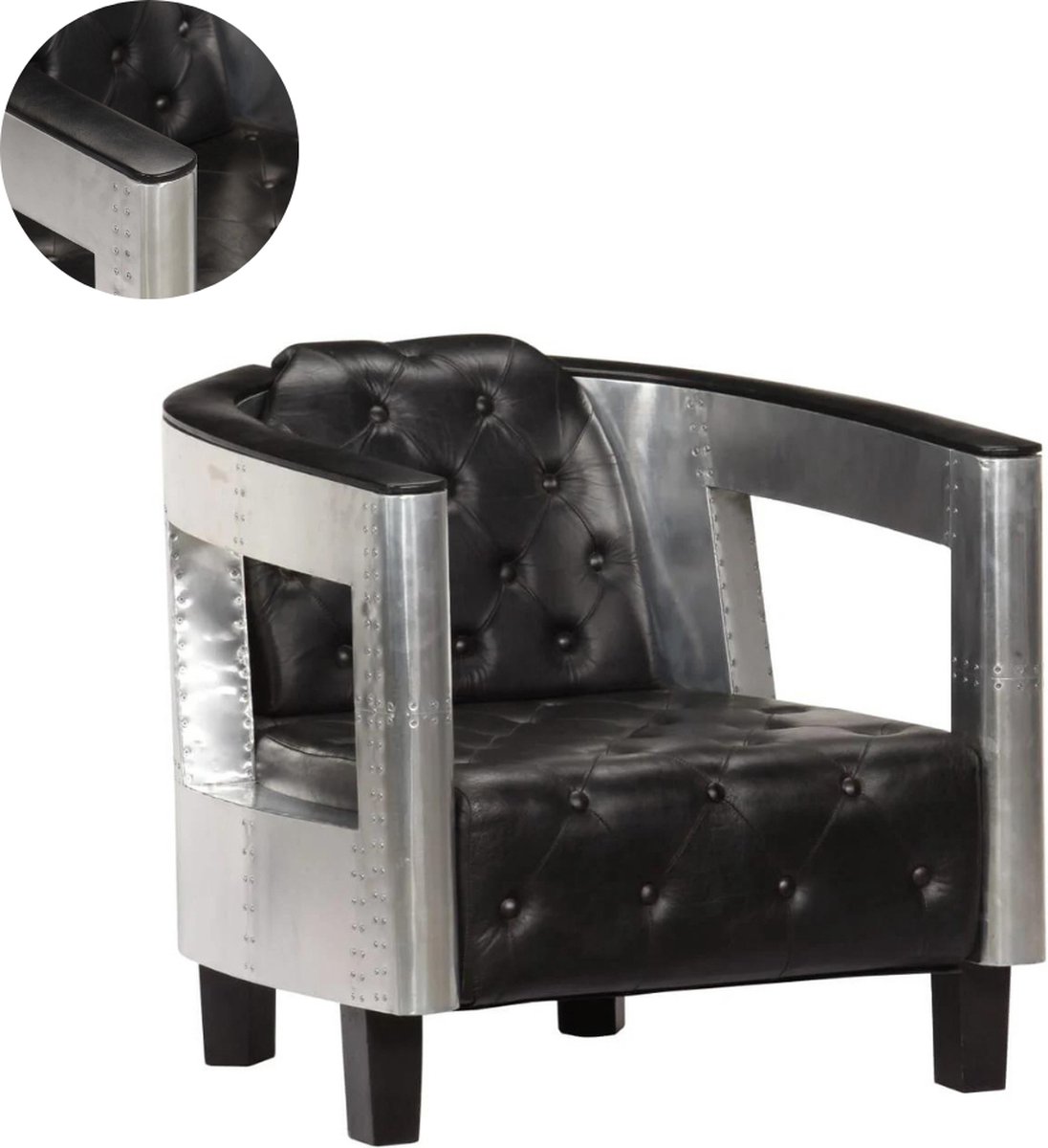 Fauteuil - Relaxzetel - Relaxstoel - Relaxfauteuil - Stoel - Met armleuning - Voor één Persoon - Zwart