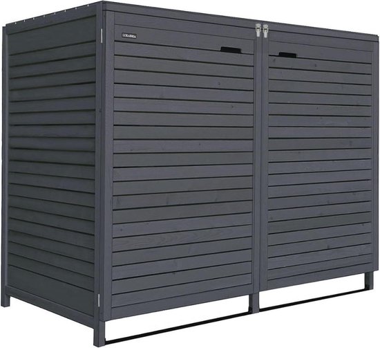 Foto: Goodivery kliko ombouw dubbel kliko ombouw containerberging kliko ombouw kunststof 133 x 77 x 111 cm antraciet