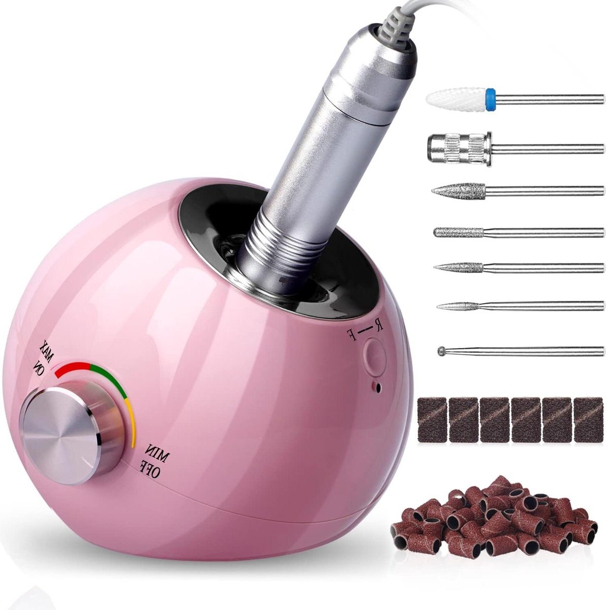 Goedkoopste Elektrische Nagelvijl - Nagelfrees 30.000 tpm - Manicure Pedicureset voor Gelnagels Acrylnagels Eelt Verwijderen - Nagelstudio Doe-Het-Zelf Manicure met Opzetstukken en 55 Effecten