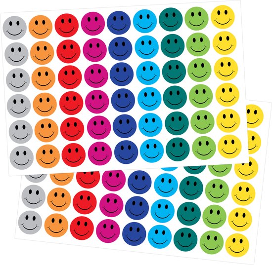 Smiley Stickers - Stickervellen Gekleurde Smileys - Beloningsstickers Meisjes - Beloningsstickers Jongens - Gekleurde Etiketten Rond - Stickervellen Kinderen - Stickervellen - Knutselen Kinderen - Beloningsstickers - Leraar Stickers