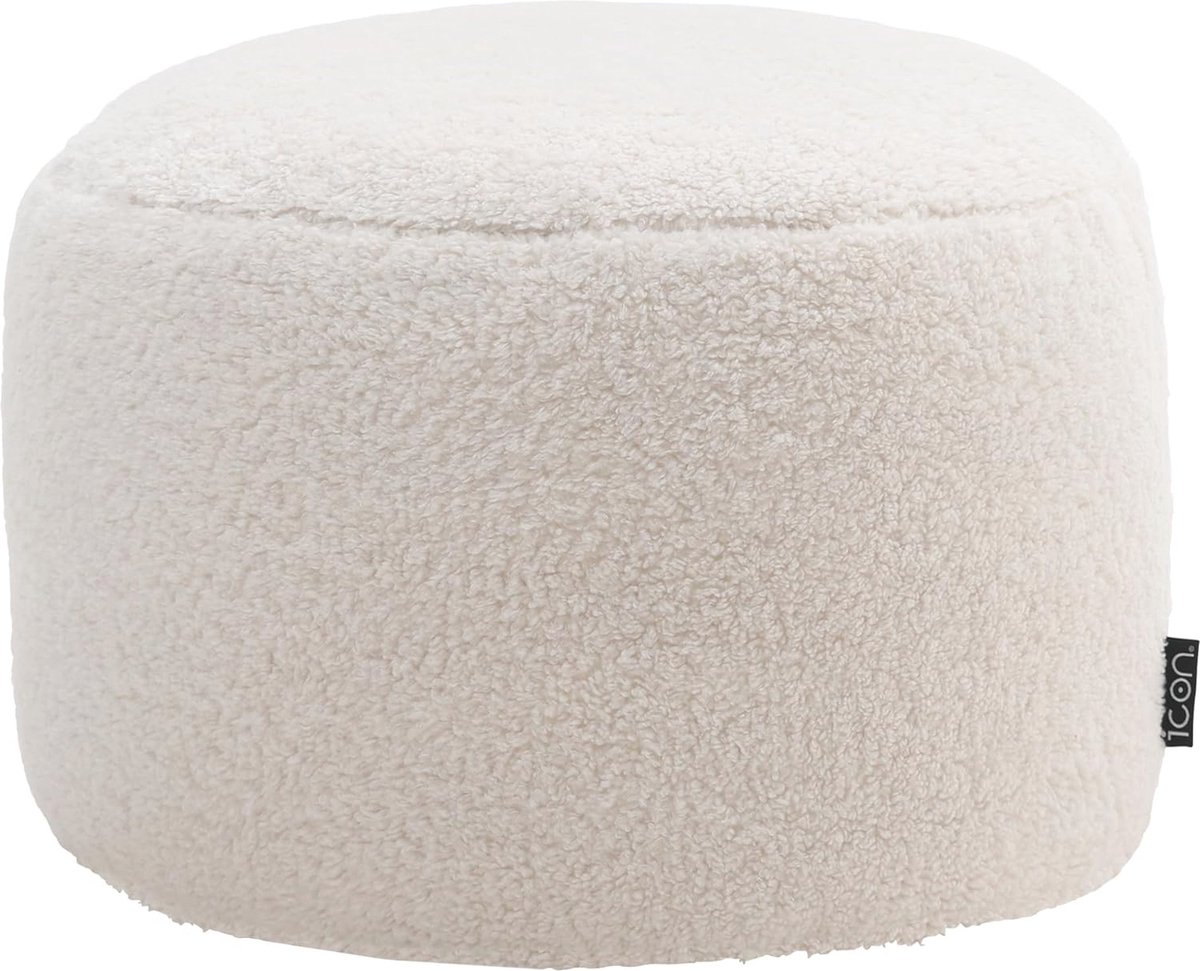 Voetenbankje Naturel - Superzachte Poef van Boucléfleece voor Comfort en Decoratie