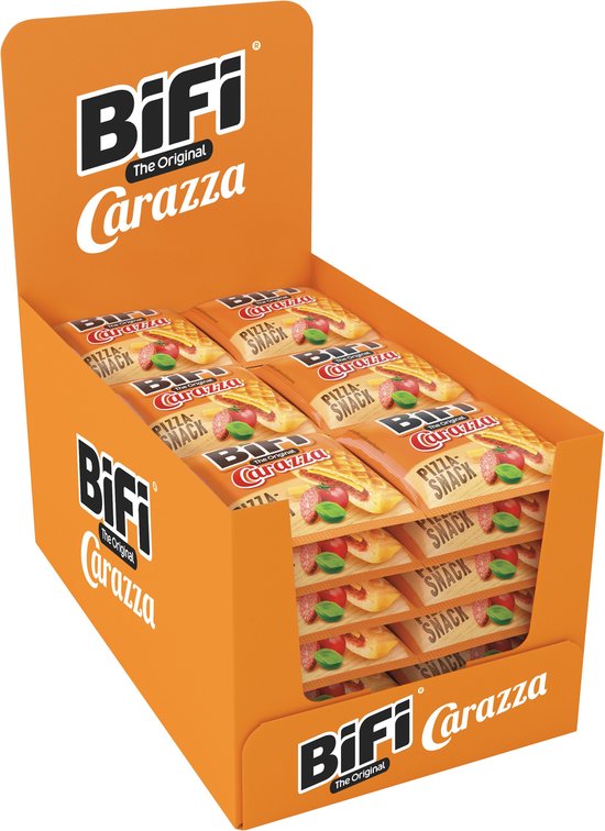 BiFi Carazza - Pizza Snack - met Salami, kaas en tomatensaus - Ideale Vlees Snack - voor Tussendoor, Onderweg of in de Lunchtrommel - 30x40g
