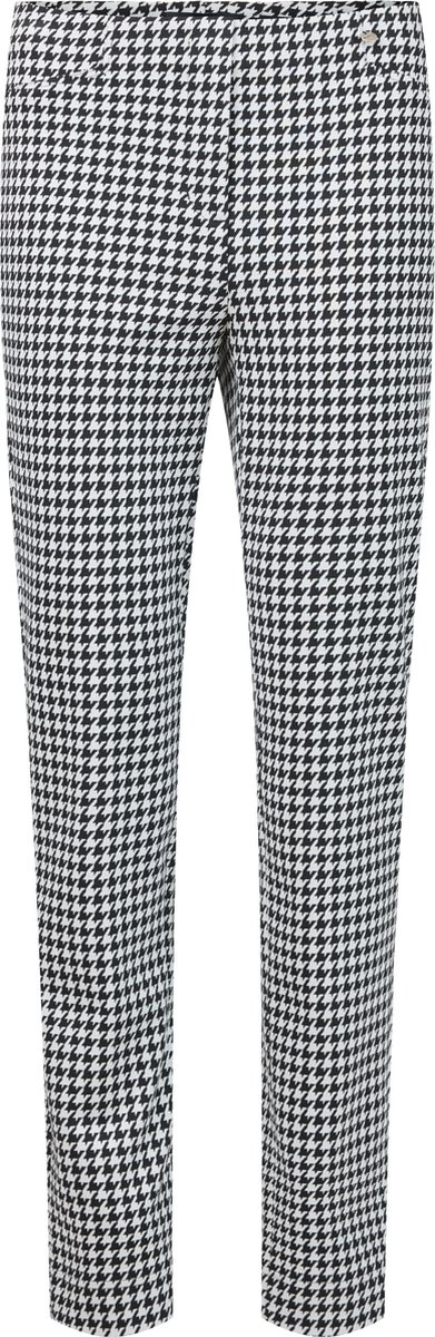 Robell Bella Flanel Pantalon Pied de Poule Grijs/Zwart Maat 46