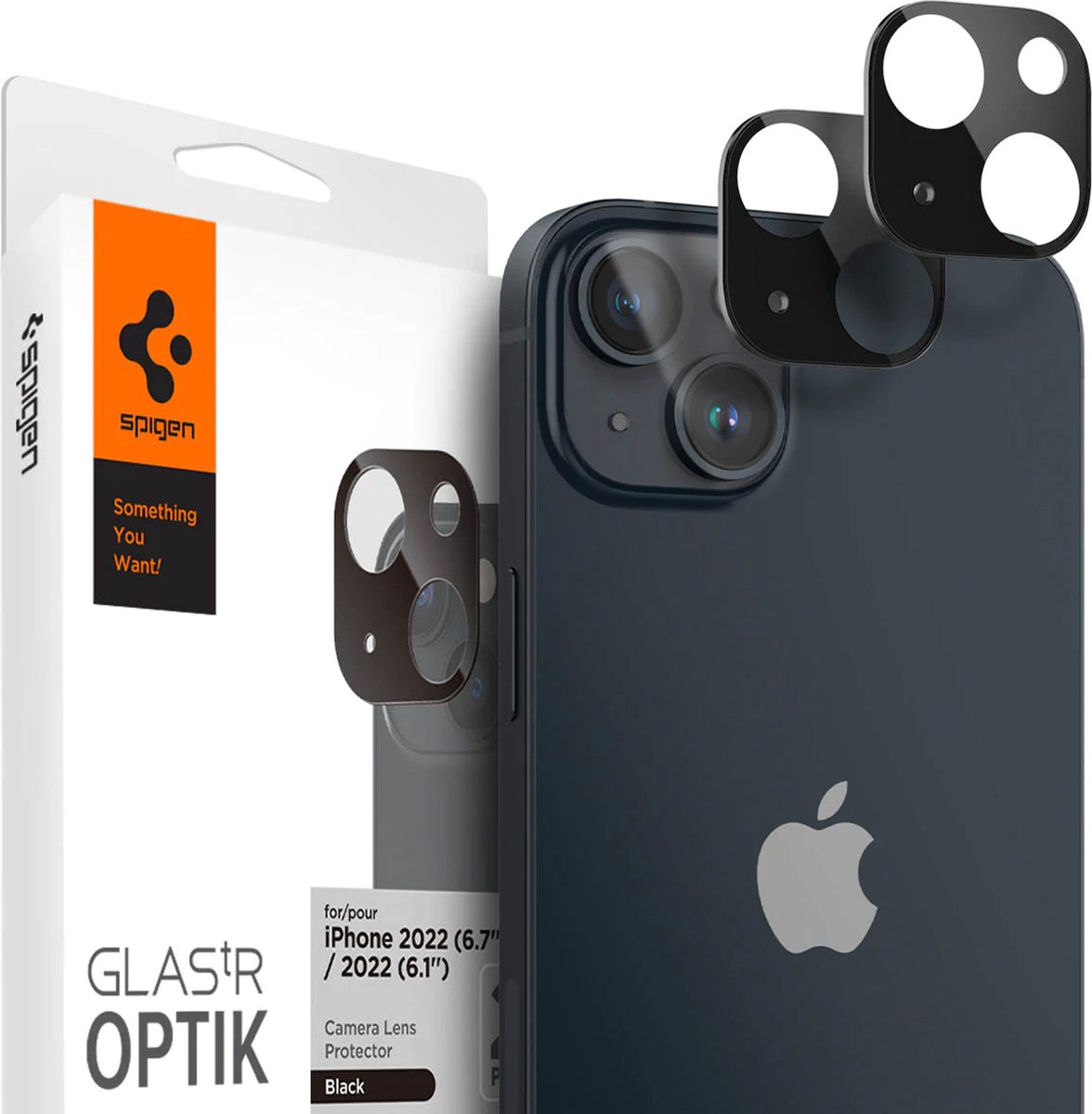 Spigen - Apple iPhone 14 / 14 Plus camera lens screenprotector - Zwart - 2 pack