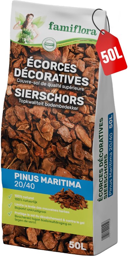 Famiflora Sierschors Pinus Maritima 20/40. Zak van 50L met decoratieve boomschors.