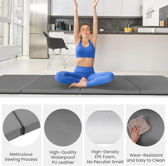 Multifunctionele gymnastiekmat - Extra dik en scheurvast - 122 x 30 x 5 cm — afbeelding 5