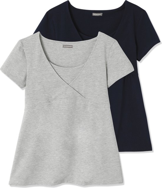 Vertbaudet Lot de 2 T-shirts cache-coeur grossesse et allaitement