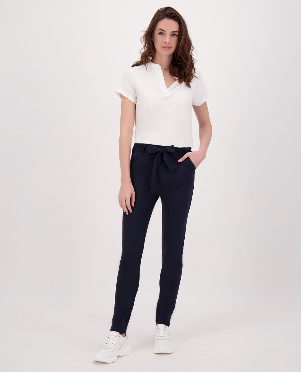 Je m'appelle Travelstof Dames Broek Slim fit Met stretch - Blauw - Maat L