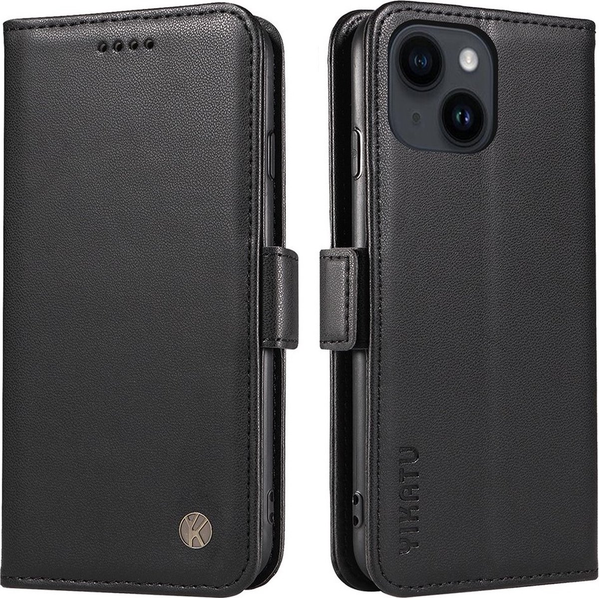YIKATU-iPhone 15-Magnetic – Clasp Drop – Bookcase – incl pasjeshouder