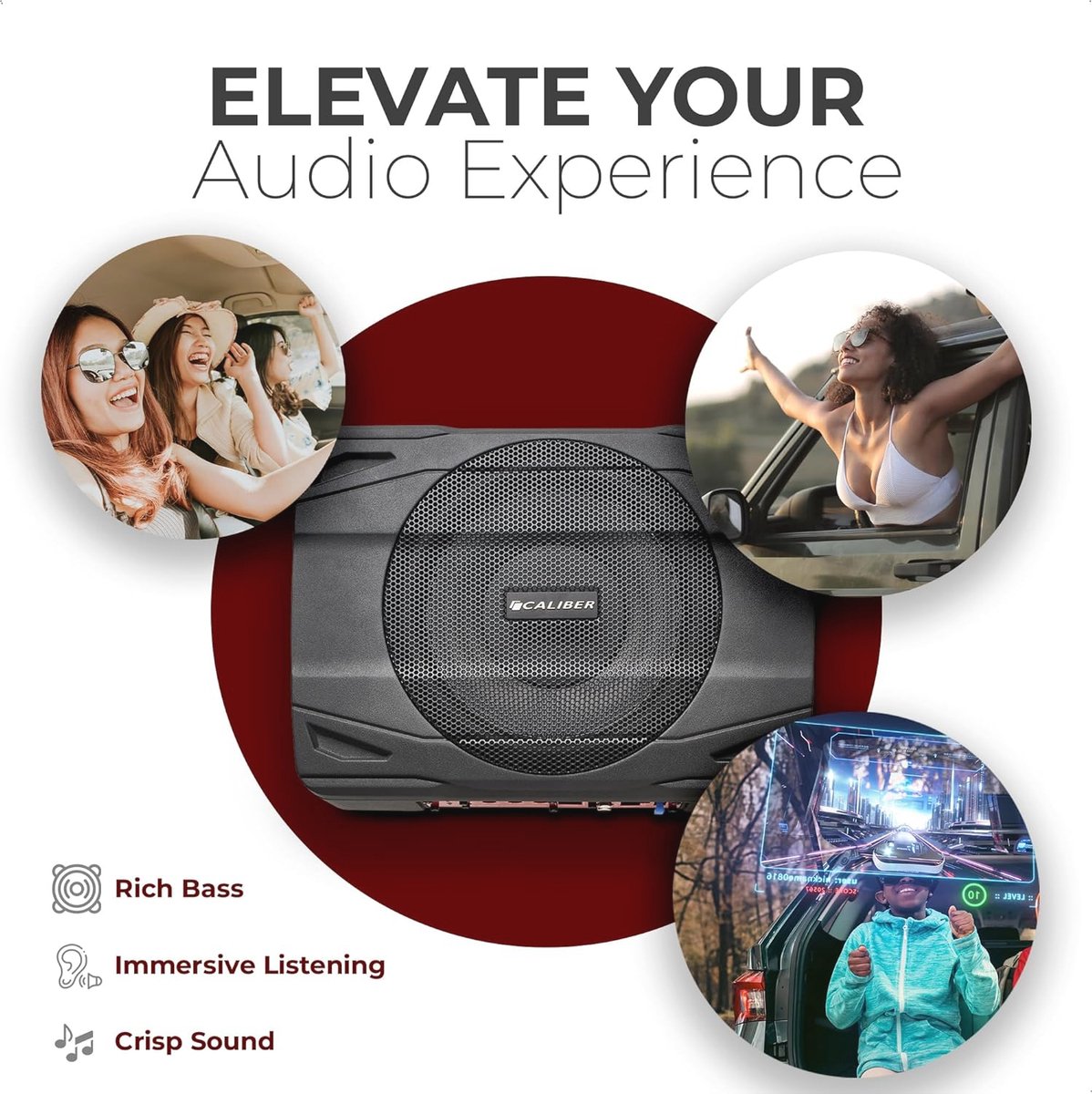 Auto Subwoofer Set met Versterker - 500W - Underseat Subwoofer met Afstandsbediening - Compact 290x210x72mm – foto 4