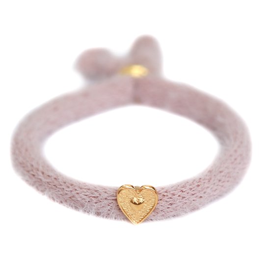 Bracelet peluche vieux rose