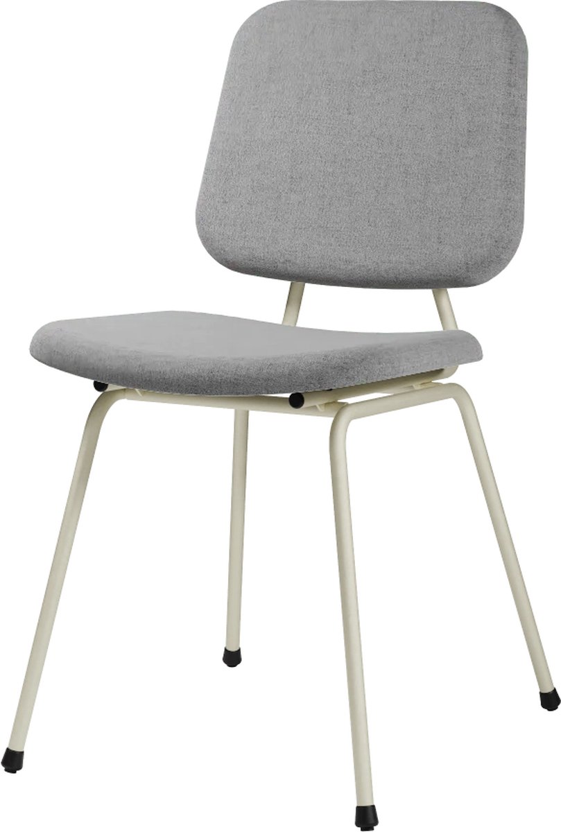 Design In Box - Eetkamerstoel - Eetstoel - Wit/Grijs - Metalen Poten