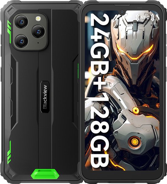 Blackview BV5300Plus 8GB+128GB Outdoor Outdoor Smartphone Zonder Contract met 6580mAh Batterij, 6.1" HD+ Android 13, 4G Dual SIM, NFC/GPS/OTG/IP69K Groen