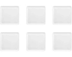 Medard de Noblat - Yaka White - Vierkant Dinerbord 25.5x25.5 cm - 6 delig - Porselein