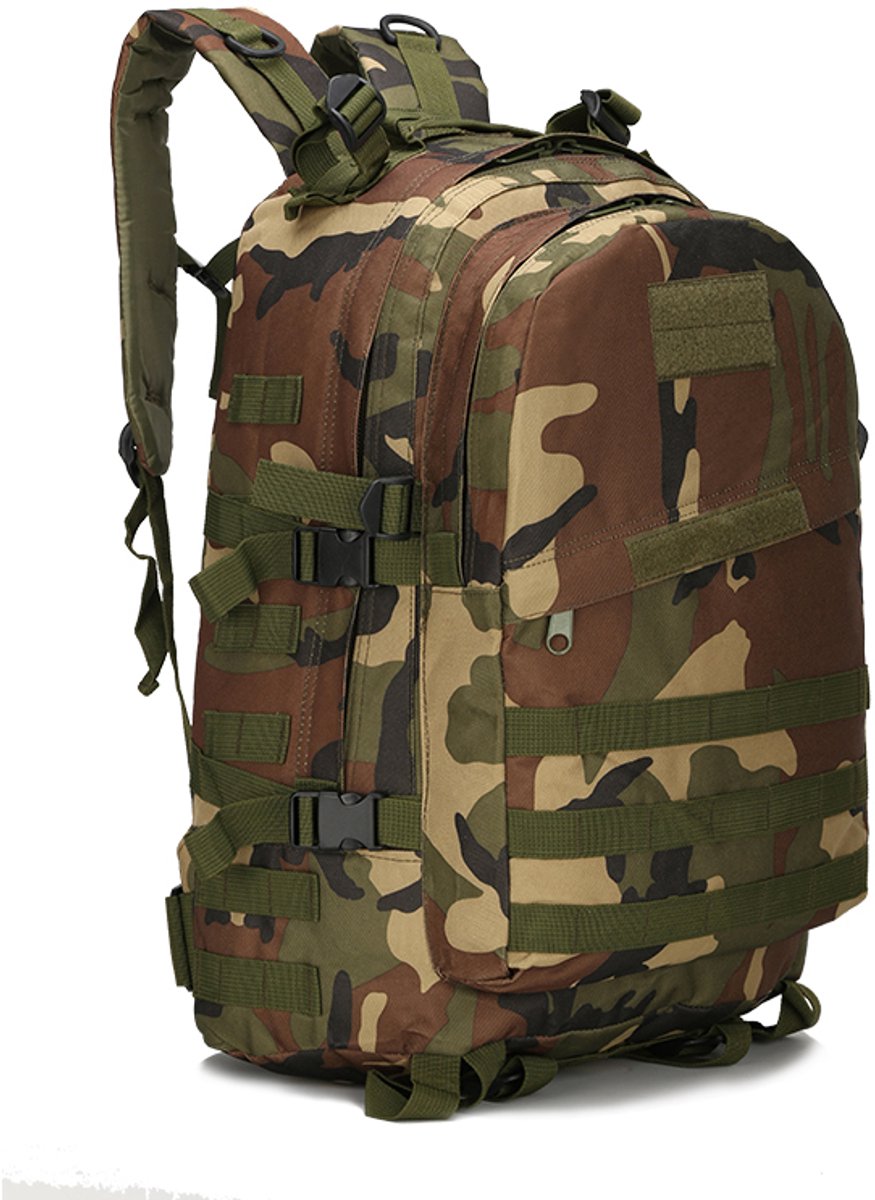 T24-F09 : ruime 48x34x20 cm Nylon Canvas rugtas, 600D, groene camouflage. Keuze uit 13 kleuren/prints