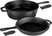Castex Duocraft Gietijzeren Pan - Braadpan Inductie - Braadpannen - Stoofpan - Broodpan Gietijzer - Sudderpan