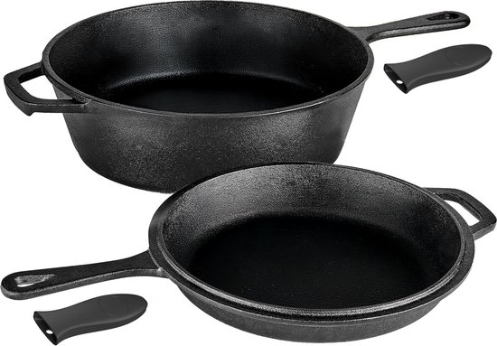 Castex Duocraft Gietijzeren Pan - Braadpan Inductie - Braadpannen - Stoofpan - Broodpan Gietijzer - Sudderpan