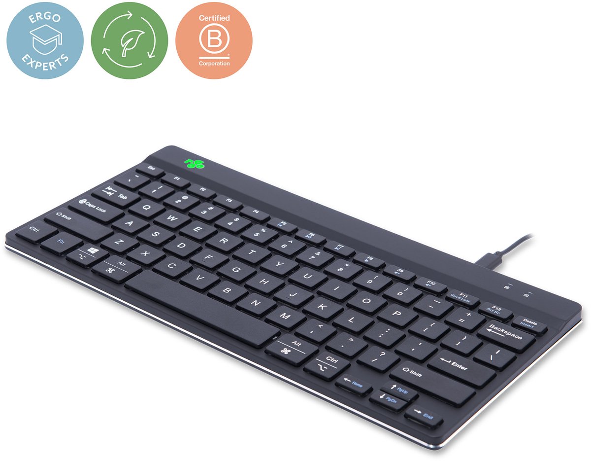 R-Go Tools R-Go Compact Break Toetsenbord, QWERTY (US), zwart, bedraad