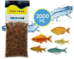 Aqua-Loui® - Visvoer - Tropisch Vissenvoer - Vlokken (Flakes) - Visvoer Aquarium - Geschikt Voor Alle Maten Vissen - 2.000ml/2Liter