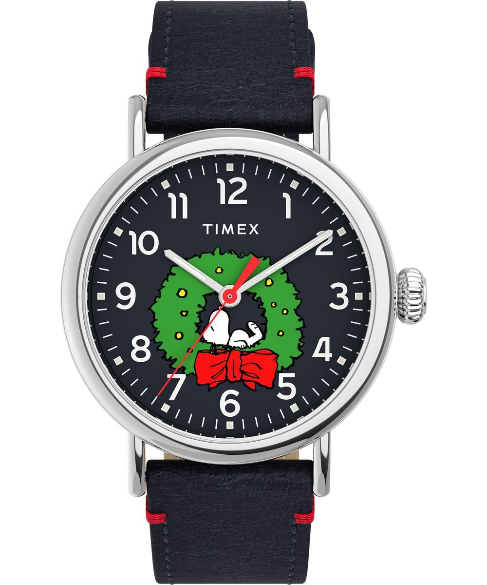 Timex Peanuts Waterbury Standard TW2U86300 Horloge - Leer - Blauw - Ø 40 mm