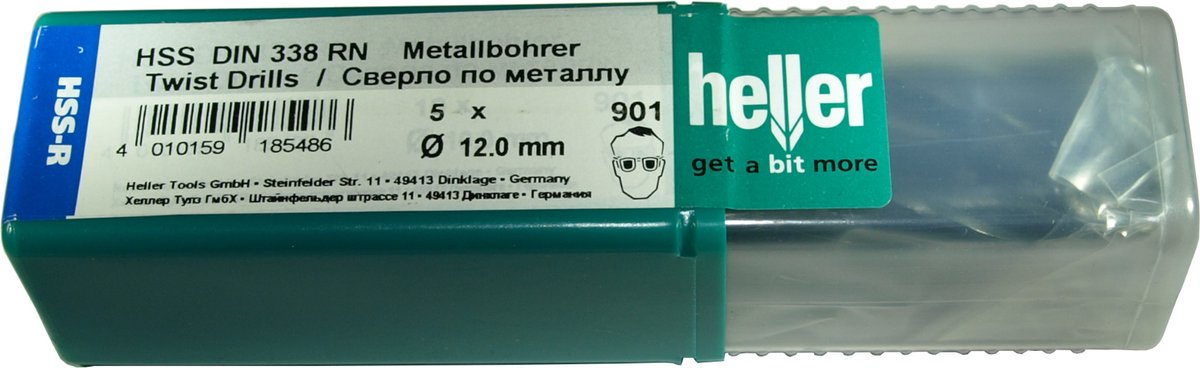 Heller HSS Metaal-spiraalboor 12 mm lengte 151 mm 5 stuks