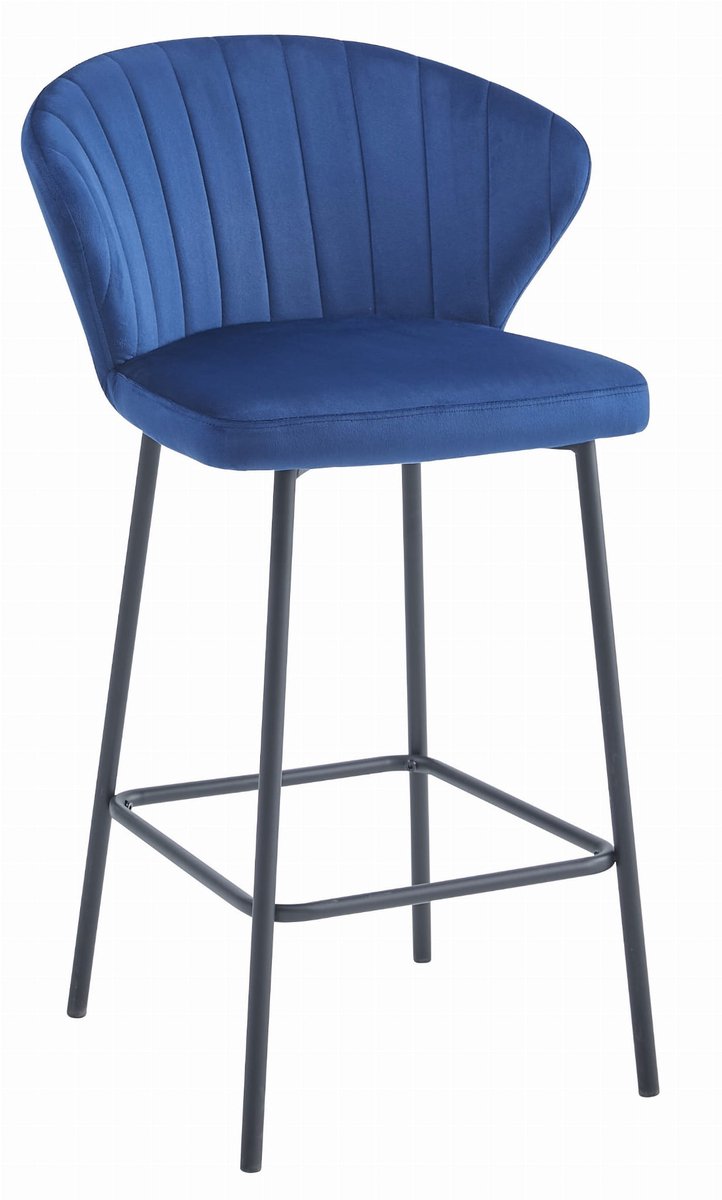 GATTA kruk - marineblauw fluweel / zwarte poten x 1