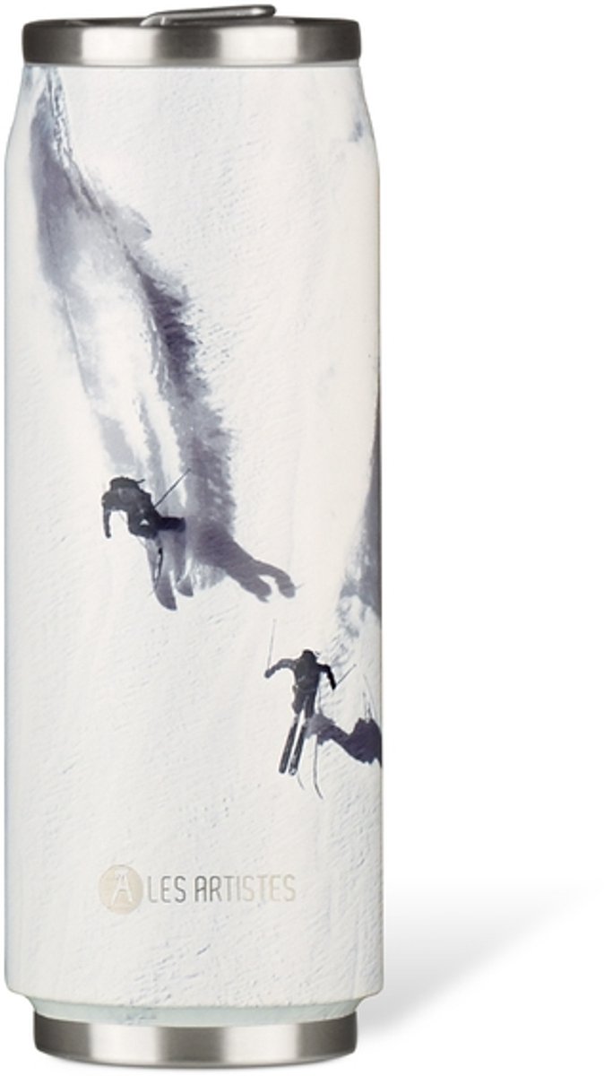 Les Artistes Paris Thermosbeker blik 500ml - met geïntegreerd rietje - Ski - LP-A4364