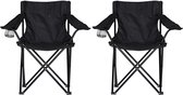 Bol.com Brixy Campingstoelen (Set van 2) - Tuinstoelen - Vouwstoelen - Kampeerstoelen - Zwart aanbieding