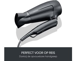 Severin HT 0159 Reis-föhn - opvouwbaar - 1.600 watt DC-motor - 120V /220V-240V schakelbaar - 2 warme temperatuur aanpassingen + coolshot incl. concentrator