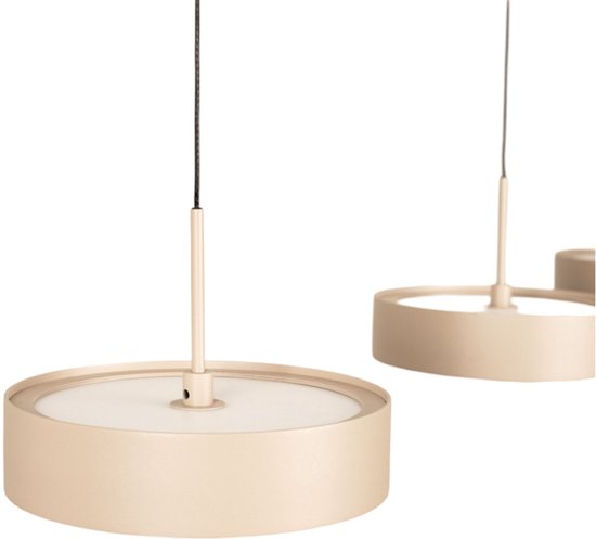 Hanglamp Schelp EGLO Obregon Hanglamp - Crèmekleurig Metaal Met Eikenhout - E27 - 35 Cm Crème Metaal Eikenhout Lamp