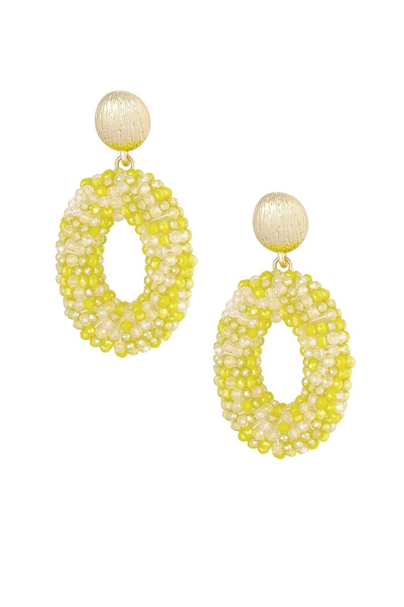 Ovale discodip oorbel Yellow