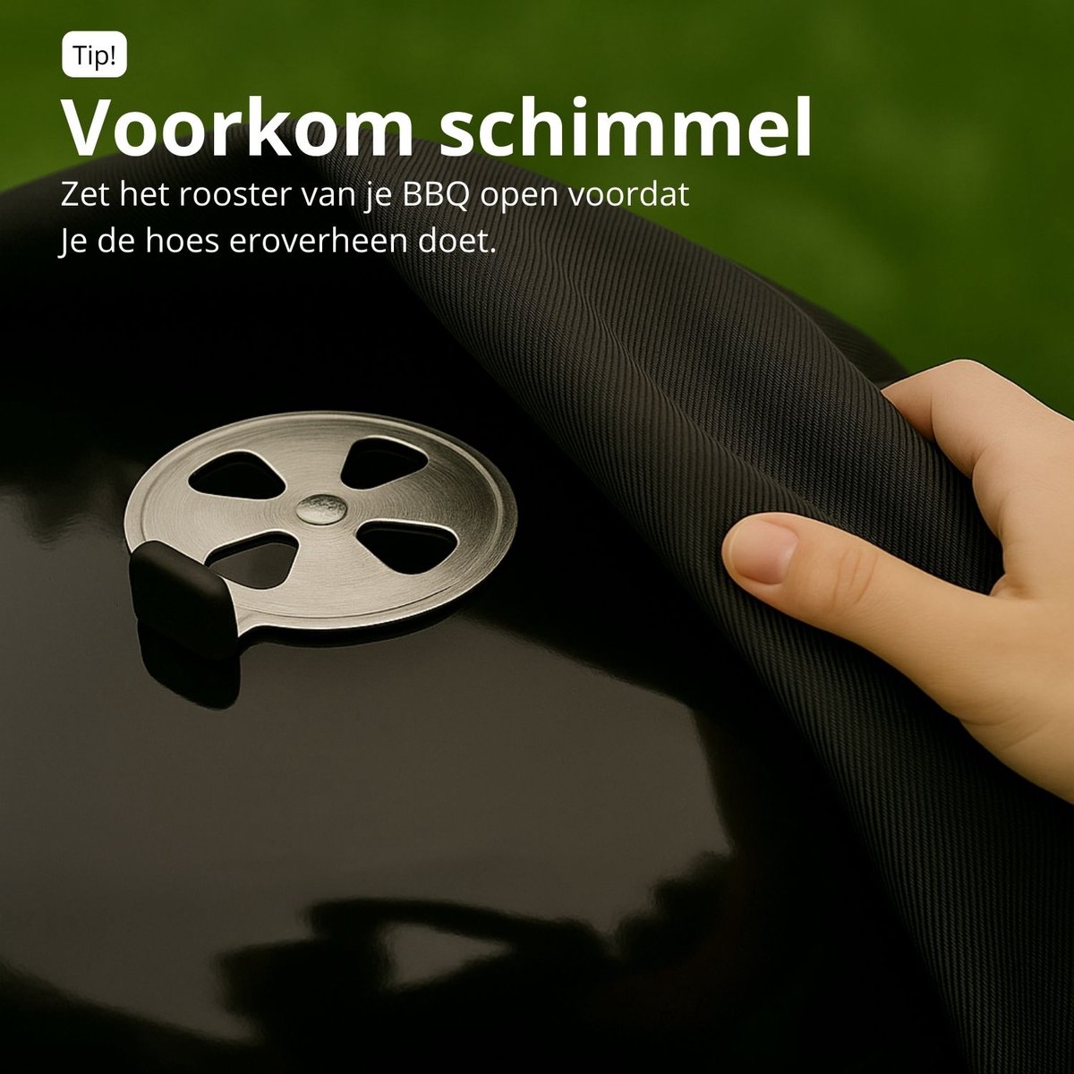 Maxxcovers Universele Barbecue Hoes Rond - ø 57cm - Berschermhoes voor Weber en Cadac BBQ - Waterdicht met Trekkoord - BBQ Accessoires - Zwart – foto 5