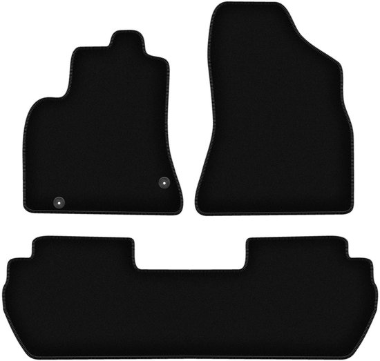 Tapis de sol en velours noir BASIC pour Peugeot Partner II 5 places (2008-2018)
