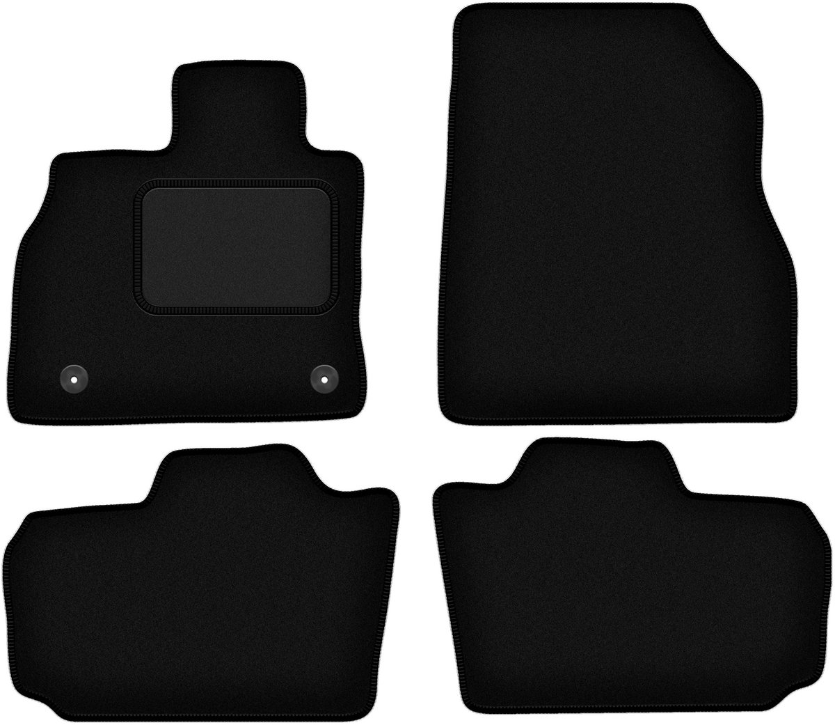 Zwarte veloursmatten voor: Nissan Leaf I hatchback (2010-2017)