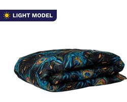 Zelesta Wonderbed Light Peacock Feathers 240x200cm - Dekbed zonder overtrek - 30 dagen proefslapen - Wasbaar hoesloos dekbed - Bedrukt dekbed - Dekbed met print - Zomerdekbed