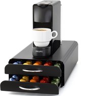 Porte-capsules avec tiroir Nespresso - Porte-gobelets pour 100 capsules de Café - Porte- Porte-capsules - Acier inoxydable - Zwart
