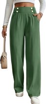 Pantalon femme Nivard - Chino - Pantalon de golf - Pantalon élégant - Avec ceinture élastique - Adultes - Vert - XL