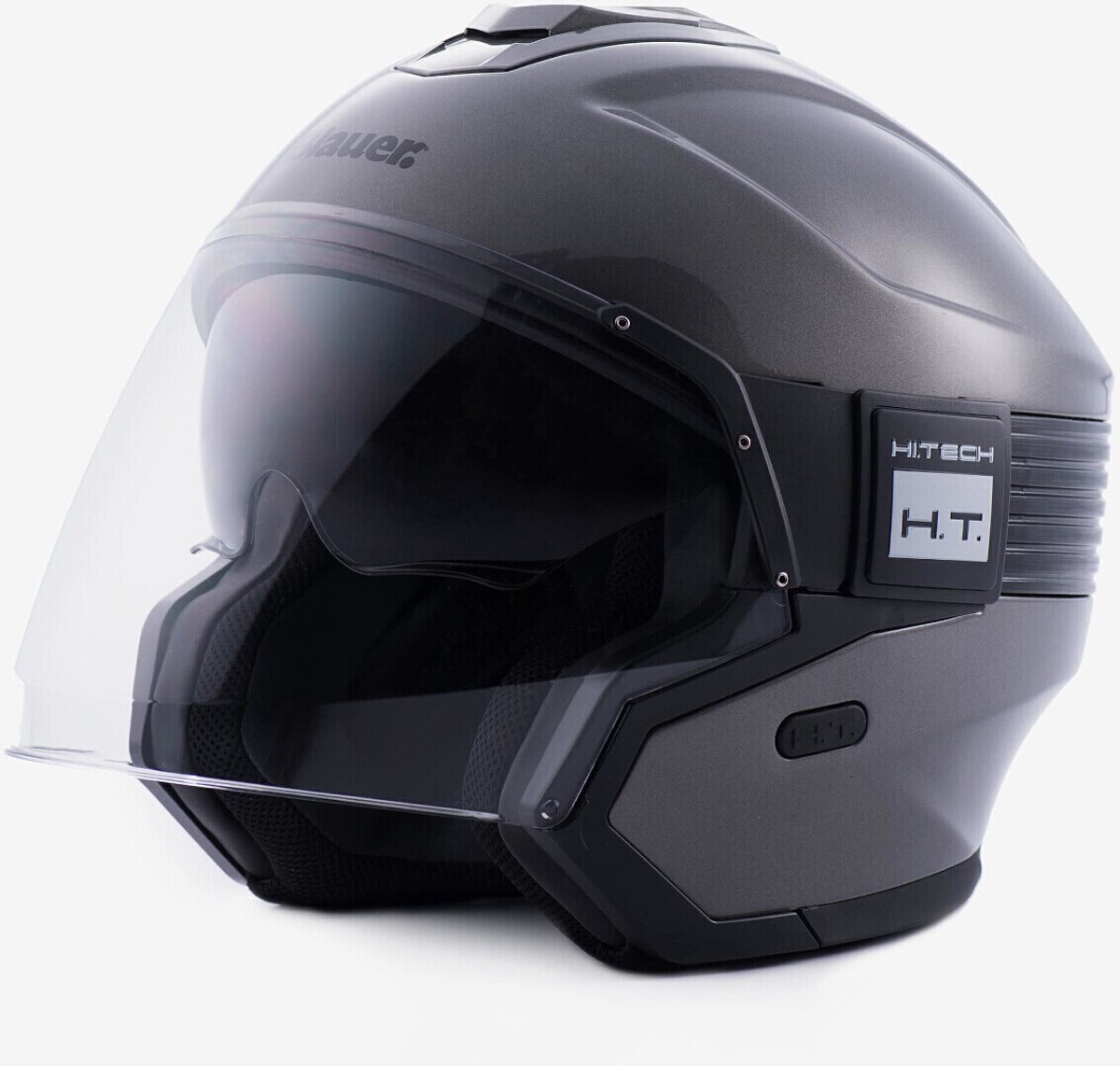 Blauer Hacker BTR Mat Zwart Grijs Jethelm - Maat L - Helm