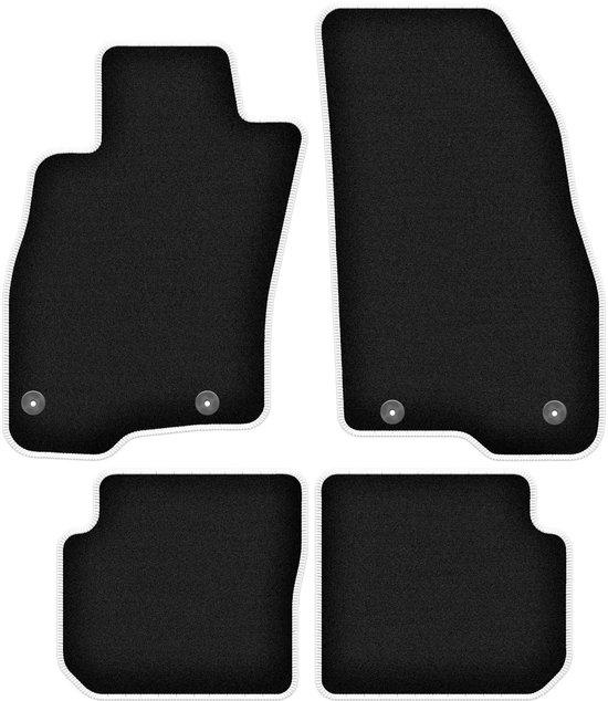 Tapis De Sol Sur Mesure En Feutre Noir Pour Fiat 500 (2007-2012) - Avant & Arrière