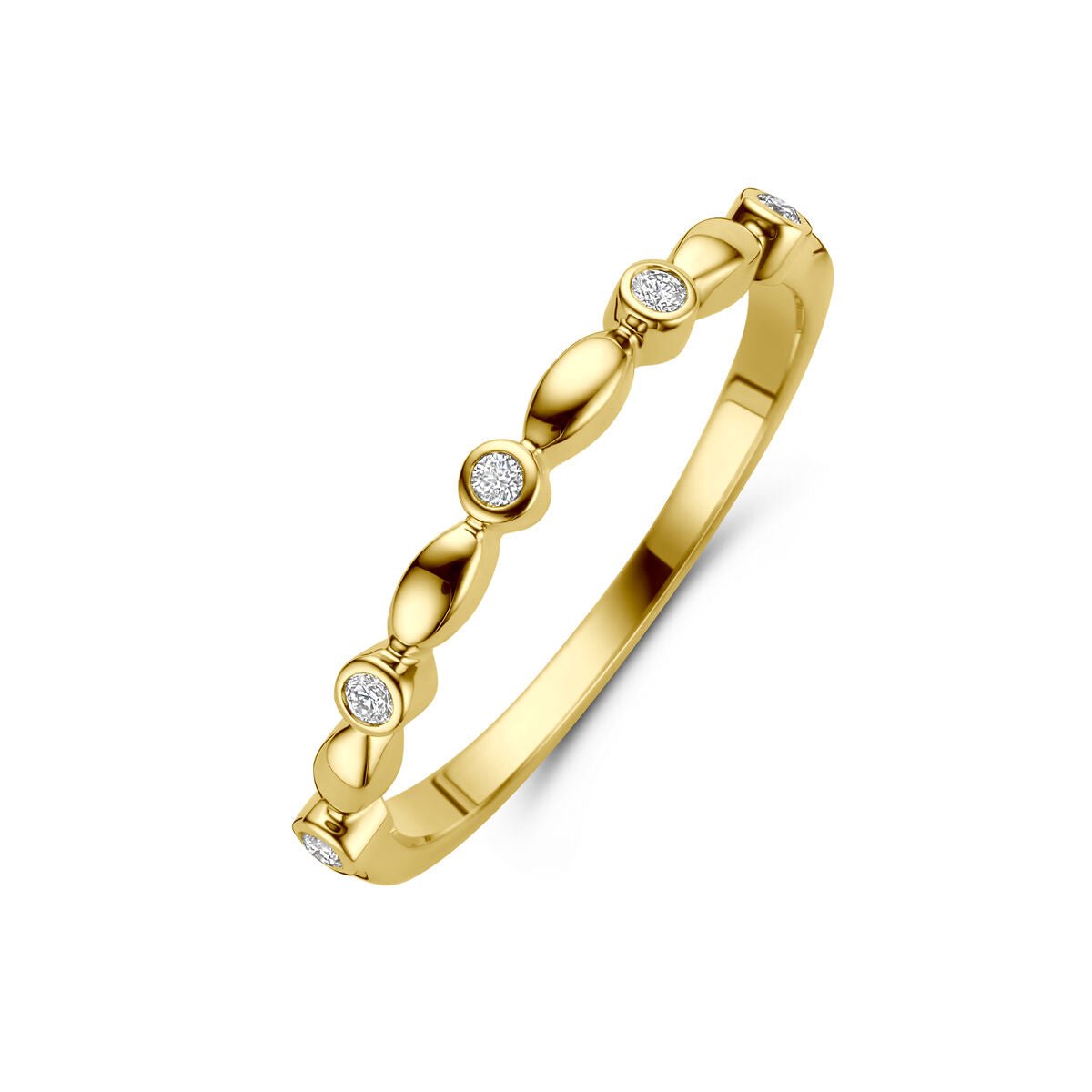14K Geelgouden Ring Diamant 0.05Ct H Si 4034678