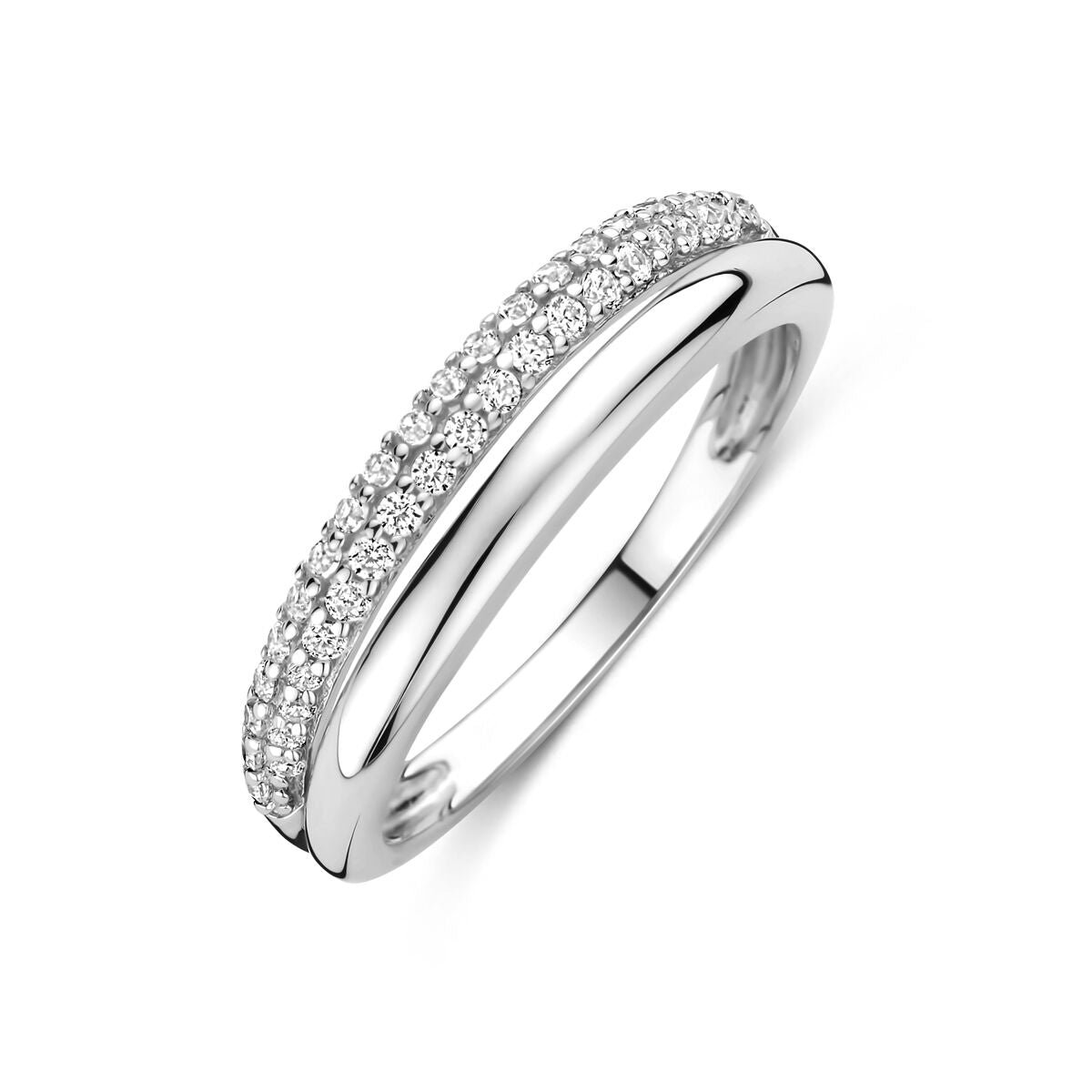Zilveren Gerhodineerde Ring Zirkonia 1341058