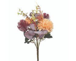 Kunstbloemen kunstboeket Herfst 35cm perzik LIKE LIFE decoratie