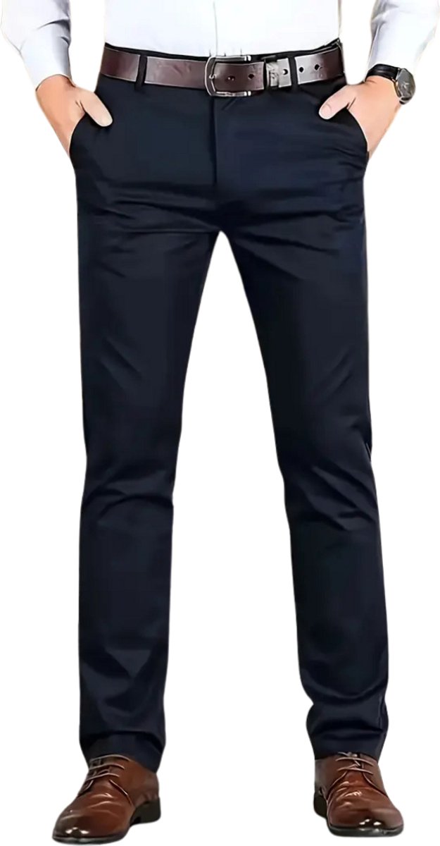 Nivard Pantalon Heren Chino Golfbroek Nette Broek Elastische Tailleband Volwassenen – 54 Blauw