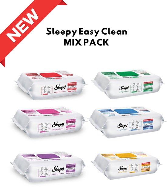 PACK ÉCONOMIQUE - 6 Clean Sleepy Easy Clean | Feuilles XXL | Extra Strong et épais | 6 paquets de 6 x 100 (600 Pieces)