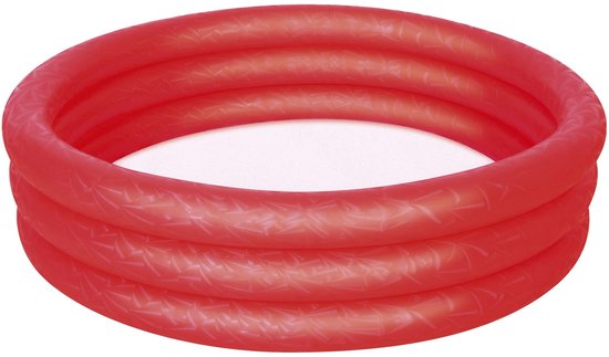 Bestway opblaasbaar kinder zwembad 122 cm doorsnede - 3 rings in de kleur rood of blauw