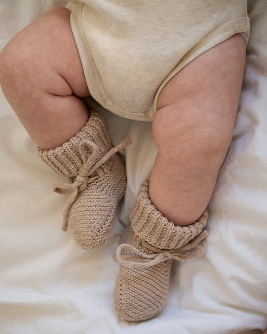 Lodger Bébé Booties Tricoté 0-6M Beige 100% Katoen Slipper Knit