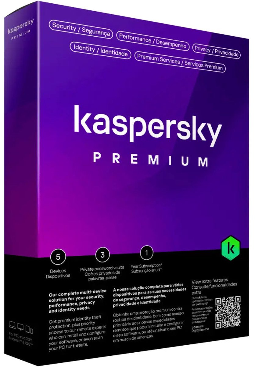 Kaspersky Premium - 5 Apparaten - 1 Jaar (Opvolger van Kaspersky Total Protection)