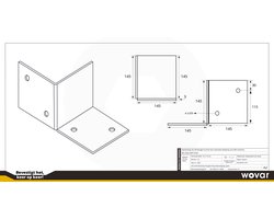 Wovar Pergola Muurbevestiging Zwart Gecoat voor 15 x 15 cm balken Links | Per stuk