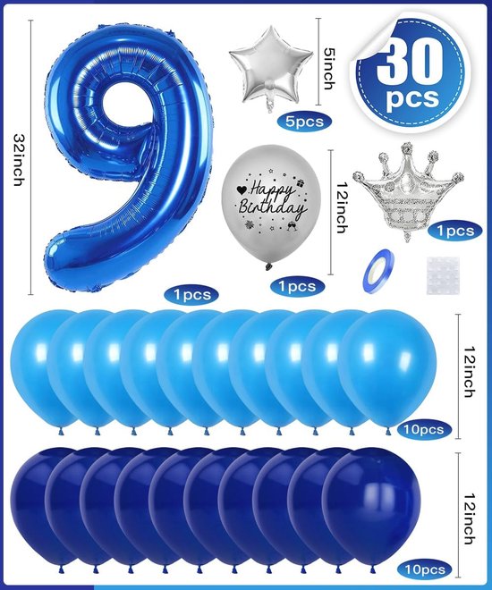 Voetbal Ballon 9e Verjaardag Zwarte Helium Ballon Jongen Taart Topper Decoratie Kinderen Verjaardagsfeestje