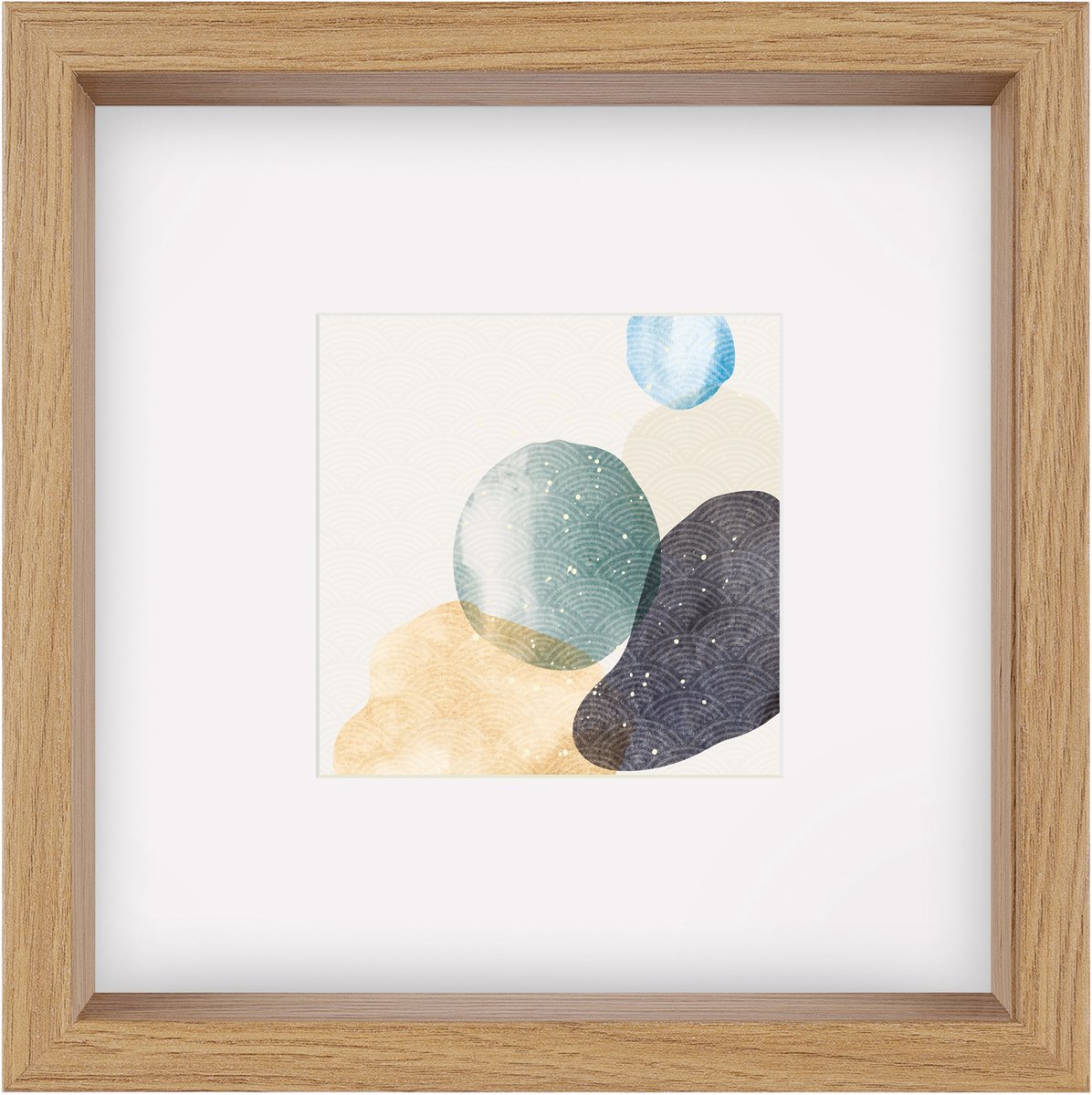 Walther Shape - 3D FSC Houten lijst - Fotoformaat 25x25 cm - Kunstglas - Eiken